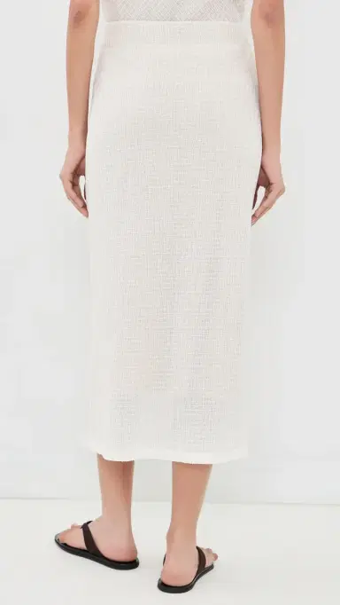 Vince Shadow Grid Midi Skirt Chalk | Thumbnail 3 Vince Shadow Grid Midi Skirt Chalk | Thumbnail 3