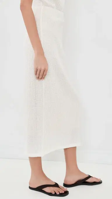 Vince Shadow Grid Midi Skirt Chalk | Thumbnail 4 Vince Shadow Grid Midi Skirt Chalk | Thumbnail 4