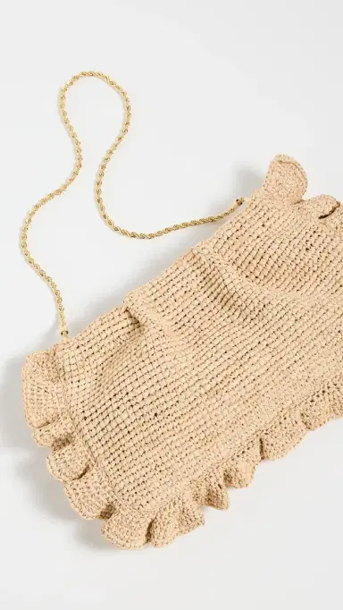 Loeffler Randall Mavis Ruffle Trim Flat Clutch Natural | Thumbnail 4 Loeffler Randall Mavis Ruffle Trim Flat Clutch Natural | Thumbnail 4