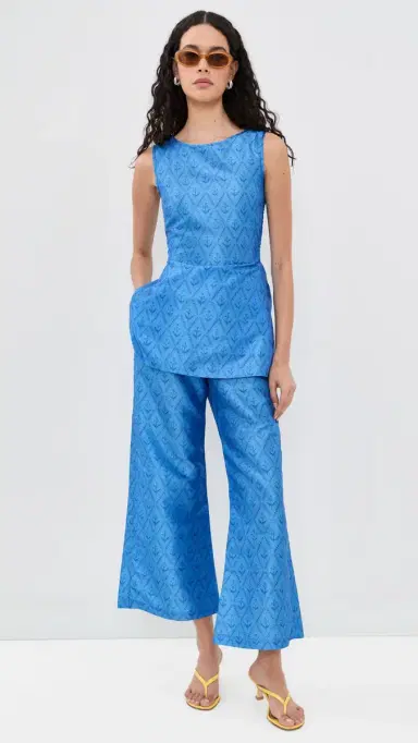 La Maregold The Celine Top apphire Lattice Floral | Thumbnail 5 La Maregold The Celine Top apphire Lattice Floral | Thumbnail 5