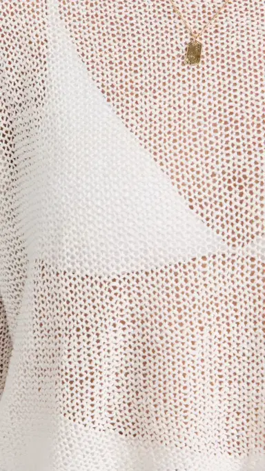 Enza Costa Linen Open Knit Bateau Sweater White | Thumbnail 6 Enza Costa Linen Open Knit Bateau Sweater White | Thumbnail 6