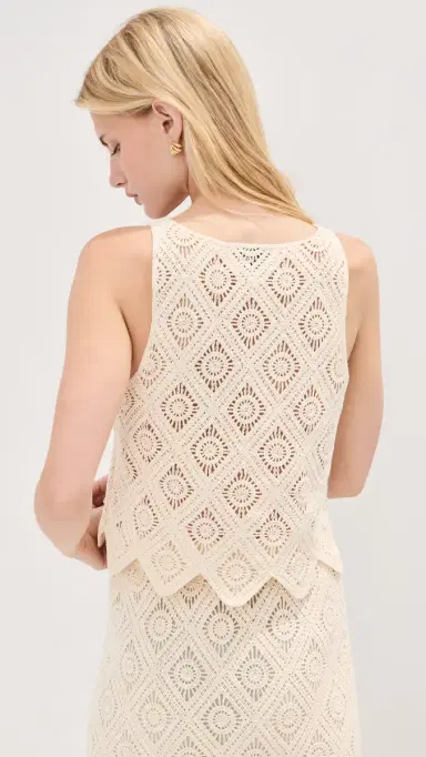 LE BOP Emilia Crochet Cropped Tank | Thumbnail 3 LE BOP Emilia Crochet Cropped Tank | Thumbnail 3