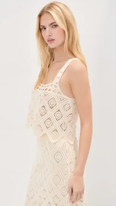 LE BOP Emilia Crochet Cropped Tank | Thumbnail 4 LE BOP Emilia Crochet Cropped Tank | Thumbnail 4
