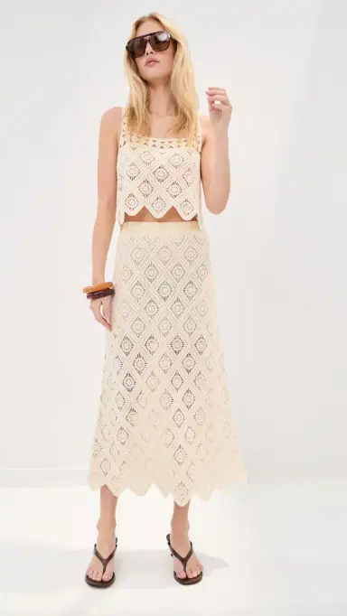 LE BOP Ora Crochet Midi Skirt | Thumbnail 5 LE BOP Ora Crochet Midi Skirt | Thumbnail 5