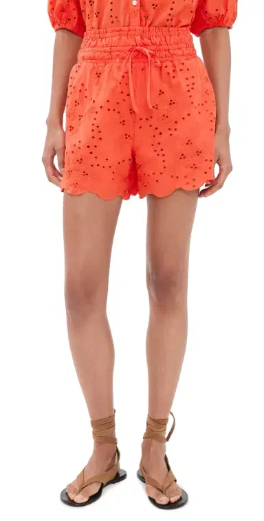 Birds of Paradis Frances Short Vermillion Eyelet Shorts Vermillion | Thumbnail 1 Birds of Paradis Frances Short Vermillion Eyelet Shorts Vermillion | Thumbnail 1