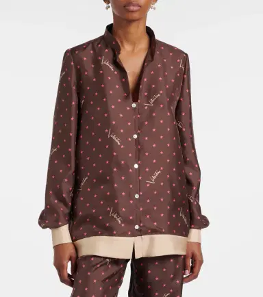 Valentino Printed silk twill pajama shirt | Thumbnail 2 Valentino Printed silk twill pajama shirt | Thumbnail 2