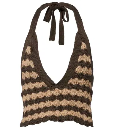 Valentino Striped knitted cotton crop top | Thumbnail 1 Valentino Striped knitted cotton crop top | Thumbnail 1