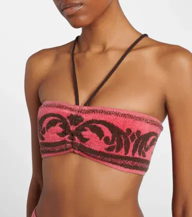Valentino Cotton terry jacquard bra top | Thumbnail 3 Valentino Cotton terry jacquard bra top | Thumbnail 3