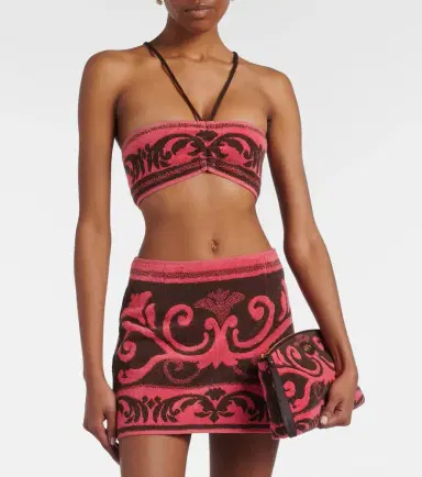 Valentino Cotton terry jacquard bra top | Thumbnail 4 Valentino Cotton terry jacquard bra top | Thumbnail 4