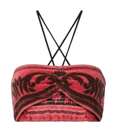 Valentino Cotton terry jacquard bra top | Thumbnail 1 Valentino Cotton terry jacquard bra top | Thumbnail 1