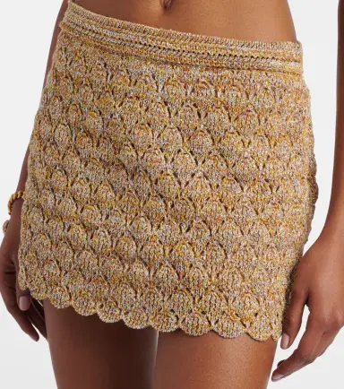 Valentino Open-knit linen-blend lamé miniskirt | Thumbnail 5 Valentino Open-knit linen-blend lamé miniskirt | Thumbnail 5