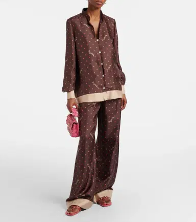 Valentino Printed silk twill palazzo pants | Thumbnail 2 Valentino Printed silk twill palazzo pants | Thumbnail 2