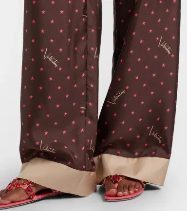 Valentino Printed silk twill palazzo pants | Thumbnail 4 Valentino Printed silk twill palazzo pants | Thumbnail 4