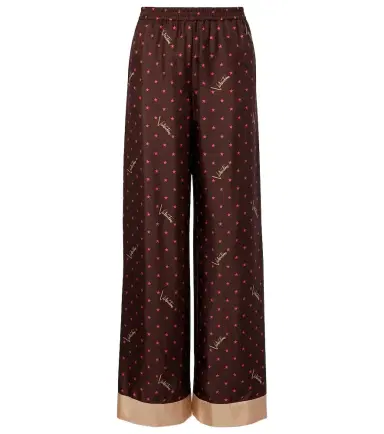 Valentino Printed silk twill palazzo pants | Thumbnail 1 Valentino Printed silk twill palazzo pants | Thumbnail 1