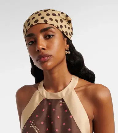Valentino Polka-dot cotton and silk head wrap | Thumbnail 4 Valentino Polka-dot cotton and silk head wrap | Thumbnail 4