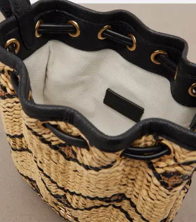 Valentino Garavani VLogo Mini raffia bucket bag | Thumbnail 2 Valentino Garavani VLogo Mini raffia bucket bag | Thumbnail 2