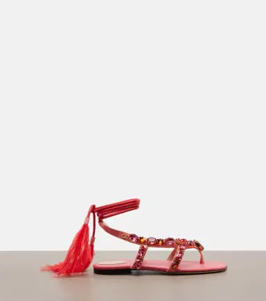 Valentino Garavani Embellished suede thong sandals | Thumbnail 3 Valentino Garavani Embellished suede thong sandals | Thumbnail 3