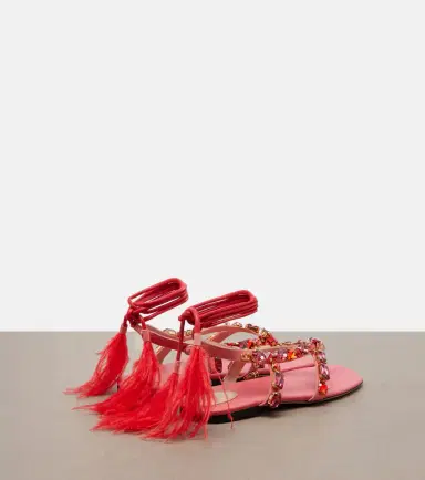 Valentino Garavani Embellished suede thong sandals | Thumbnail 4 Valentino Garavani Embellished suede thong sandals | Thumbnail 4