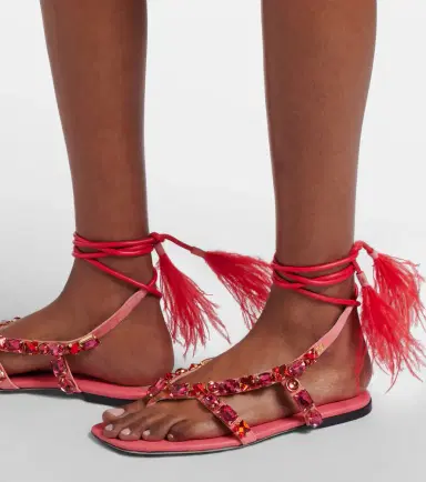 Valentino Garavani Embellished suede thong sandals | Thumbnail 5 Valentino Garavani Embellished suede thong sandals | Thumbnail 5
