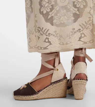 Valentino Garavani VLogo suede espadrille wedges | Thumbnail 6 Valentino Garavani VLogo suede espadrille wedges | Thumbnail 6