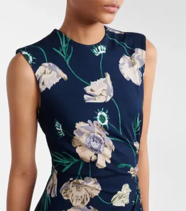 Erdem Draped floral jersey midi dress | Thumbnail 4 Erdem Draped floral jersey midi dress | Thumbnail 4