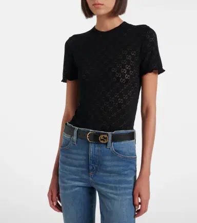 Gucci GG cotton-blend devoré T-shirt | Thumbnail 3 Gucci GG cotton-blend devoré T-shirt | Thumbnail 3