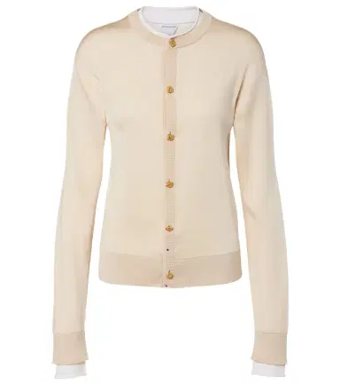 Bottega Veneta Nodo Quadro layered silk cardigan | Thumbnail 1 Bottega Veneta Nodo Quadro layered silk cardigan | Thumbnail 1