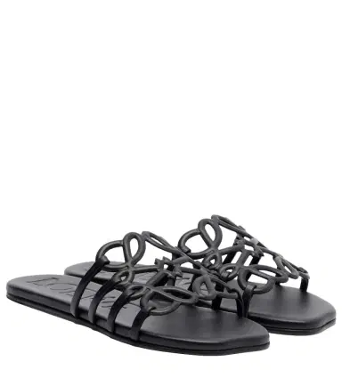 Loewe Paula's Ibiza Petal Anagram leather slides | Thumbnail 1 Loewe Paula's Ibiza Petal Anagram leather slides | Thumbnail 1