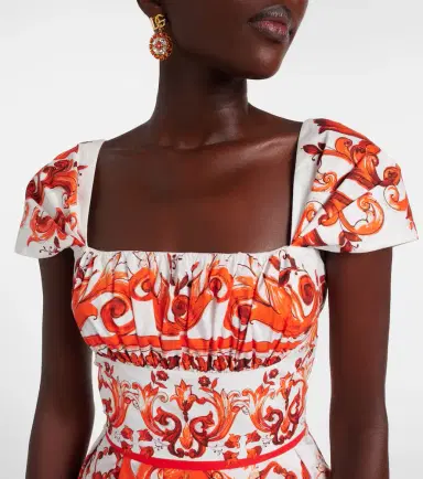 Dolce & Gabbana Majolica printed cotton poplin midi dress | Thumbnail 3 Dolce & Gabbana Majolica printed cotton poplin midi dress | Thumbnail 3