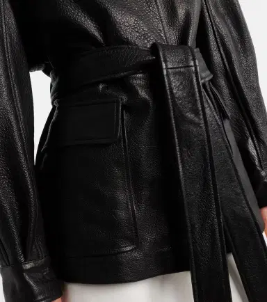 Nour Hammour Perrin belted leather jacket | Thumbnail 2 Nour Hammour Perrin belted leather jacket | Thumbnail 2