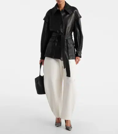 Nour Hammour Perrin belted leather jacket | Thumbnail 5 Nour Hammour Perrin belted leather jacket | Thumbnail 5