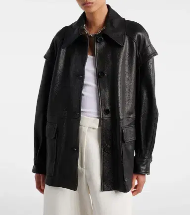 Nour Hammour Perrin belted leather jacket | Thumbnail 7 Nour Hammour Perrin belted leather jacket | Thumbnail 7