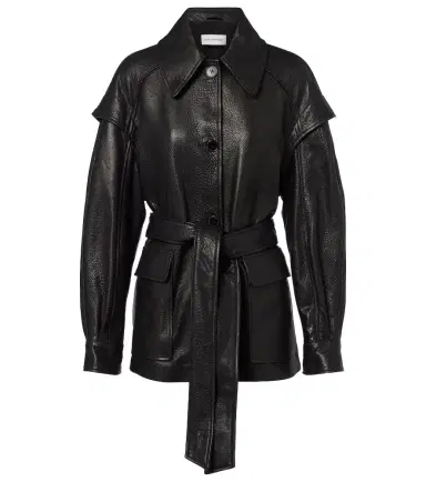 Nour Hammour Perrin belted leather jacket | Thumbnail 1 Nour Hammour Perrin belted leather jacket | Thumbnail 1