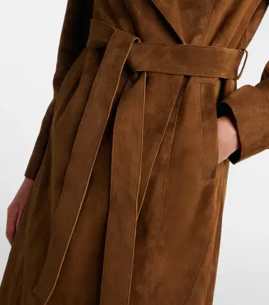 Nour Hammour Winona belted suede wrap coat | Thumbnail 3 Nour Hammour Winona belted suede wrap coat | Thumbnail 3