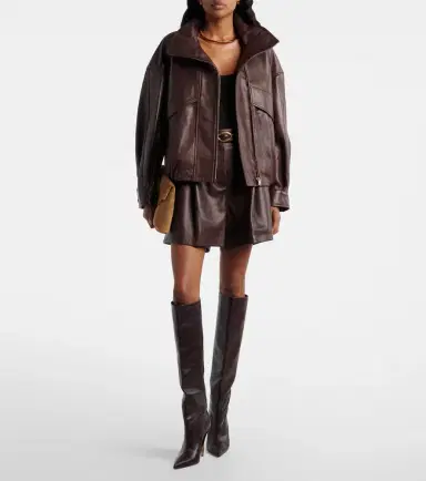 Nour Hammour Roland leather bomber jacket | Thumbnail 2 Nour Hammour Roland leather bomber jacket | Thumbnail 2