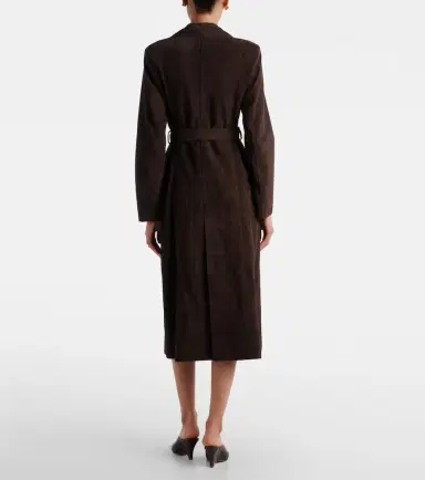 Nour Hammour Winona belted suede wrap coat | Thumbnail 3 Nour Hammour Winona belted suede wrap coat | Thumbnail 3