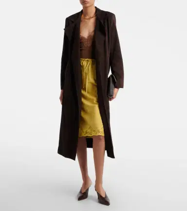 Nour Hammour Winona belted suede wrap coat | Thumbnail 5 Nour Hammour Winona belted suede wrap coat | Thumbnail 5