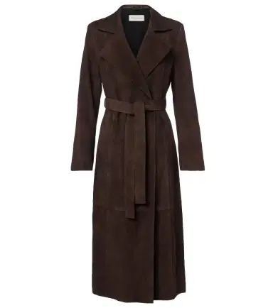 Nour Hammour Winona belted suede wrap coat | Thumbnail 1 Nour Hammour Winona belted suede wrap coat | Thumbnail 1