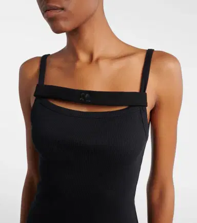 Courrèges Courrèges Ribbed-knit cotton jersey midi dress | Thumbnail 2 Courrèges Courrèges Ribbed-knit cotton jersey midi dress | Thumbnail 2