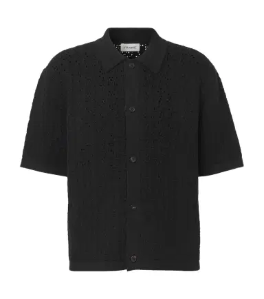 Frame Crochet cotton-blend polo shirt | Thumbnail 1 Frame Crochet cotton-blend polo shirt | Thumbnail 1