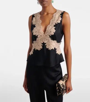 Rixo Emmie lace-trimmed satin top | Thumbnail 2 Rixo Emmie lace-trimmed satin top | Thumbnail 2