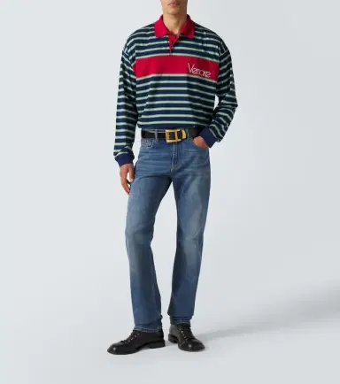 Versace Striped cotton jersey polo shirt | Thumbnail 3 Versace Striped cotton jersey polo shirt | Thumbnail 3