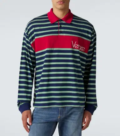 Versace Striped cotton jersey polo shirt | Thumbnail 4 Versace Striped cotton jersey polo shirt | Thumbnail 4