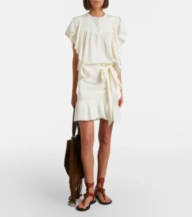 Marant Étoile Marlie ruffled crochet-trimmed blouse | Thumbnail 2 Marant Étoile Marlie ruffled crochet-trimmed blouse | Thumbnail 2