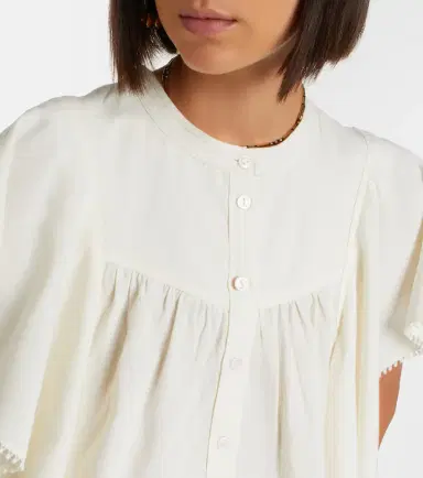 Marant Étoile Marlie ruffled crochet-trimmed blouse | Thumbnail 3 Marant Étoile Marlie ruffled crochet-trimmed blouse | Thumbnail 3