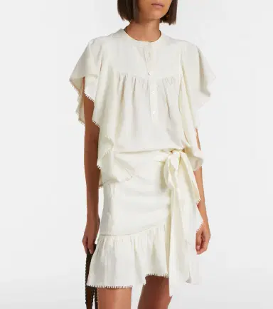 Marant Étoile Marlie ruffled crochet-trimmed blouse | Thumbnail 4 Marant Étoile Marlie ruffled crochet-trimmed blouse | Thumbnail 4