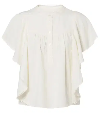 Marant Étoile Marlie ruffled crochet-trimmed blouse | Thumbnail 1 Marant Étoile Marlie ruffled crochet-trimmed blouse | Thumbnail 1