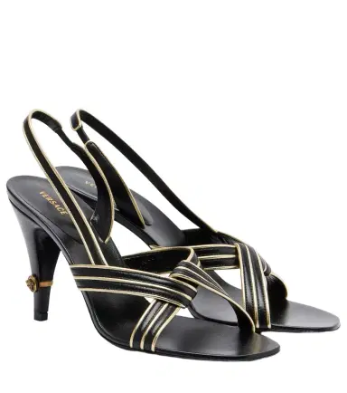 Versace Gianni leather slingback sandals | Thumbnail 1 Versace Gianni leather slingback sandals | Thumbnail 1