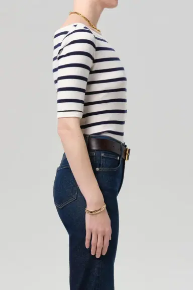 Citizens of Humanity Three Quarter Sleeve Boat Neck Slim Tee | Thumbnail 3 Citizens of Humanity Three Quarter Sleeve Boat Neck Slim Tee | Thumbnail 3