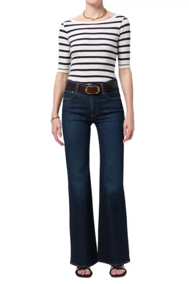 Citizens of Humanity Three Quarter Sleeve Boat Neck Slim Tee | Thumbnail 1 Citizens of Humanity Three Quarter Sleeve Boat Neck Slim Tee | Thumbnail 1